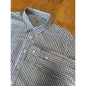 Ash & Erie Button Down  Mens XL Green Gingham Check Seersucker Long Sleeve